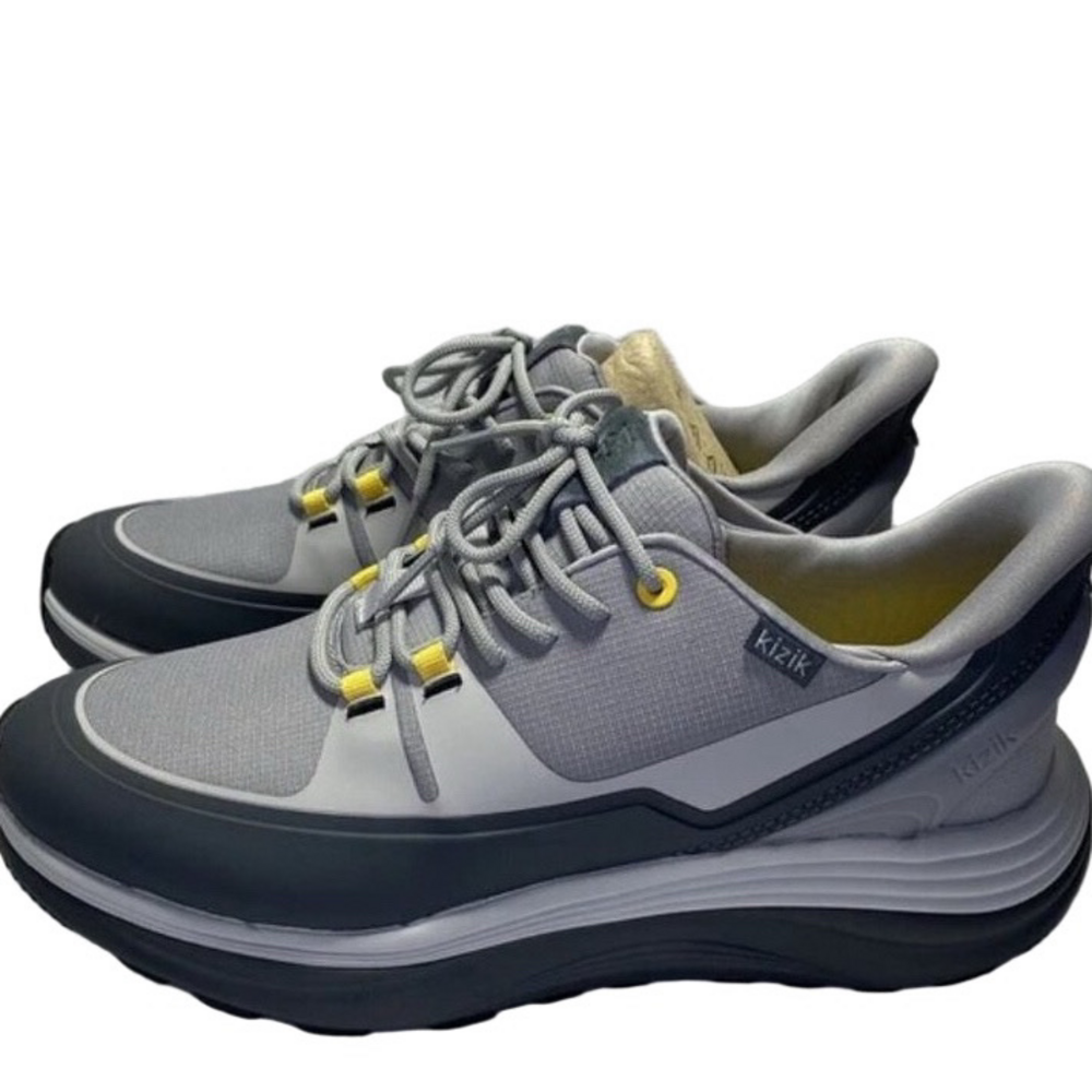 NEW KIZIK London Low Top Sneakers Gray Mesh Slip-On Men’s Size 9.5